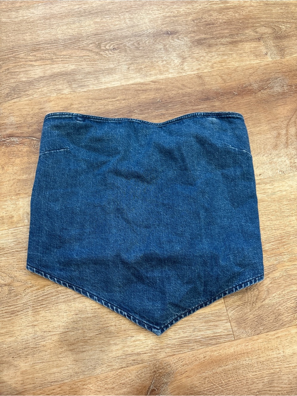 American Eagle Outfitters Blue Denim Strapless Top